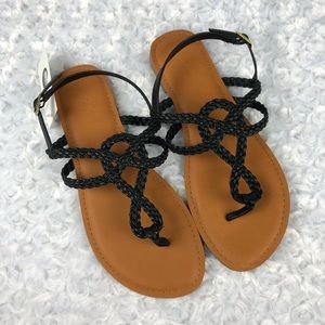 Universal Thread Jana Braided Thong Sandals Black